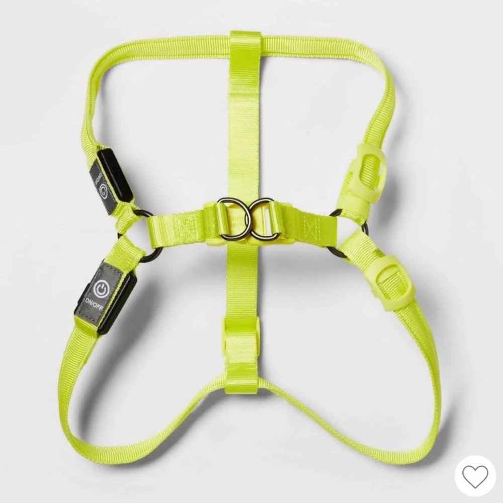 LED Rechargeable Dog Harness - Medium- Vibrant Green Boots & Barkley